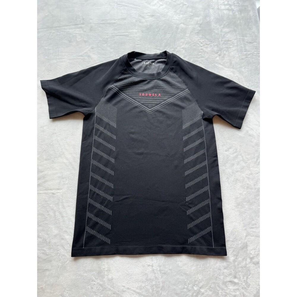 YoungLA Mens 465 Superhero Compression Tee Black Gray Red Letters Sz Large